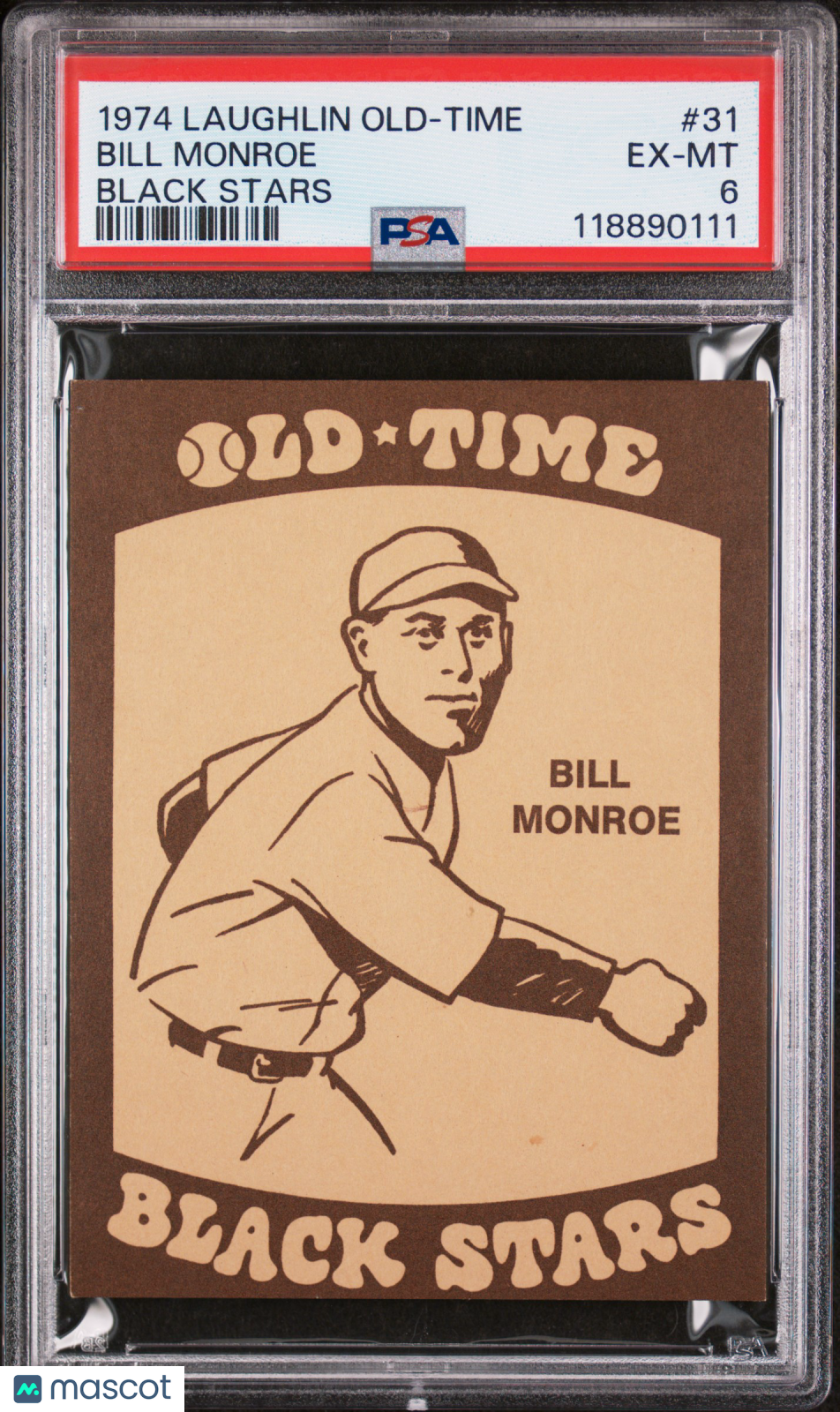 Bill Monroe - 1974 Laughlin Old-Time Black Stars PSA 6