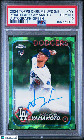 Yoshinobu Yamamoto - 2024 Topps Chrome Sapphire Update  Auto Green PSA 10 22/99