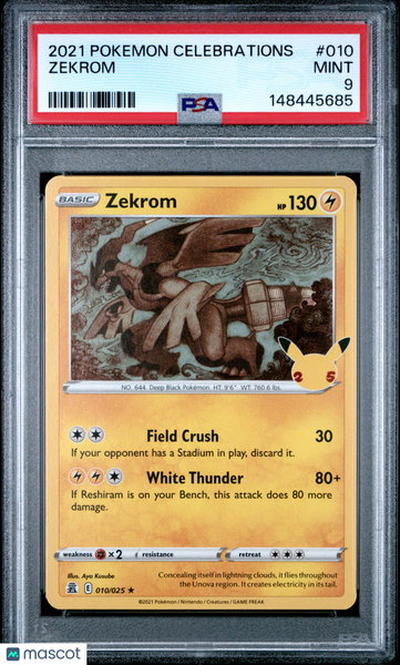 2021 Pokemon Celebrations Zekrom PSA 9 #010