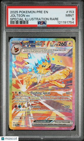 2025 Pokemon Pre EN-Prismatic Evolutions Jolteon EX  Illustration Rare PSA 9