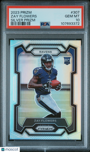 Zay Flowers - 2023 Panini Prizm Silver PSA 10