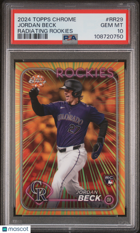 Jordan Beck - 2024 Topps Chrome Radiating Rookies Update PSA 10 Case Hit