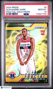 Alexandre Sarr - 2024 Panini Prizm Fractal Gold PSA 10 5/10