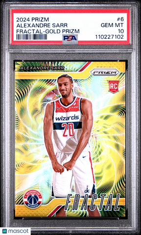 Alexandre Sarr - 2024 Panini Prizm Fractal Gold PSA 10 5/10