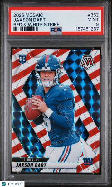 Jaxson Dart - 2025 Panini Mosaic Red & White Stripe PSA 9