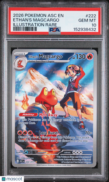 2026 Pokemon Asc EN-Ascended Heroes Ethan's Magcargo PSA 10 #222