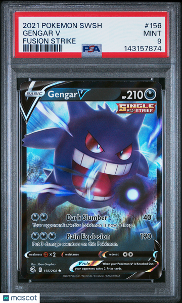 2021 Pokemon Sword & Shield Fusion Strike Gengar V Fusion Strike PSA 9 #156