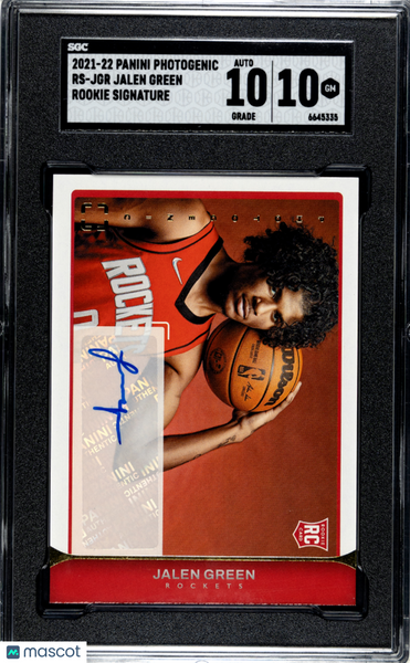 Jalen Green - 2021 Panini Photogenic Rookie SIG. SGC 10