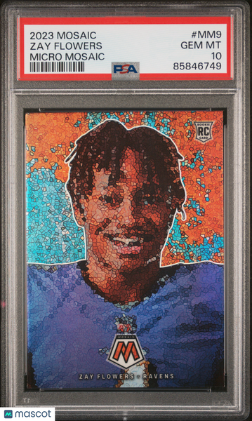 Zay Flowers - 2023 Panini Mosaic Micro Mosaic PSA 10