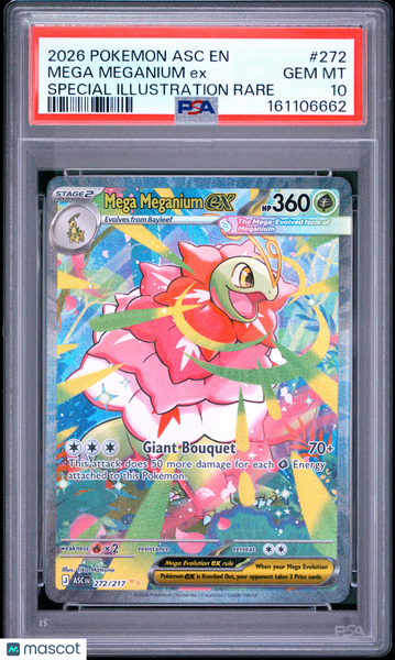2026 Pokemon Ascended Heroes Mega Meganium EX Illustration Rare PSA 10 #272