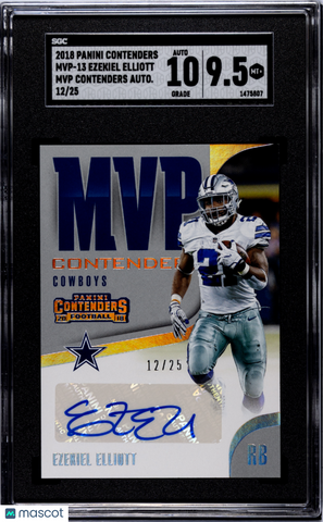 Ezekiel Elliott - 2018 Panini Contenders MVP Autograph SGC 9.5 /25
