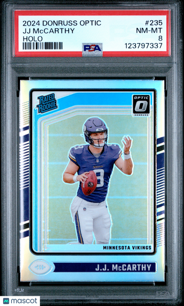 JJ Mccarthy - 2024 Panini Donruss Optic Holo PSA 8