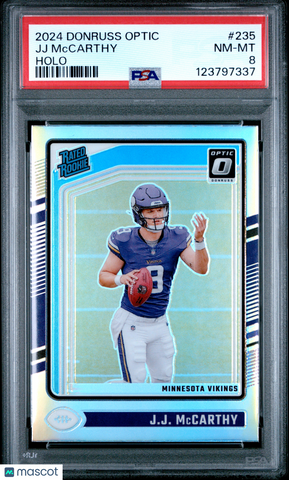 JJ Mccarthy - 2024 Panini Donruss Optic Holo PSA 8