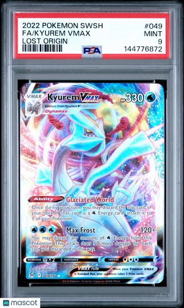 2022 Pokemon Sword & Shield Lost Origin Kyurem VMAX Fa Lost Origin PSA 9 #049