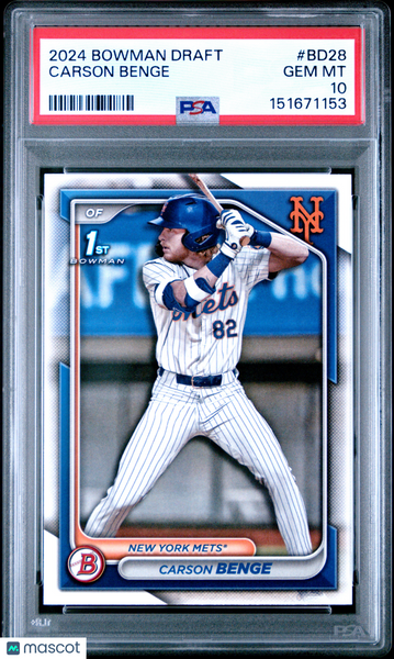 Carson Benge - 2024 Bowman Draft PSA 10