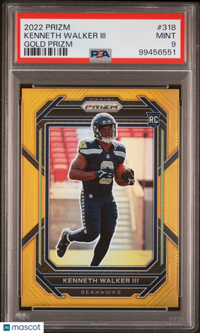 Kenneth Walker III - 2022 Panini Prizm Rookie Gold PSA 9 #318 Seattle