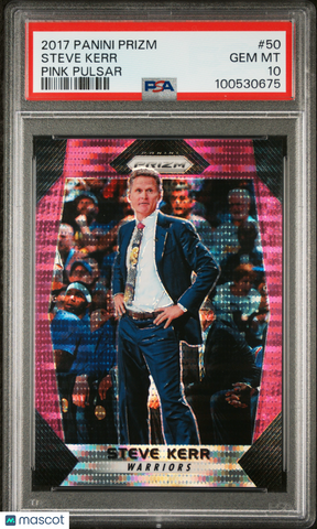 Steve Kerr - 2017 Panini Prizm Pink Pulsar PSA 10 41/42