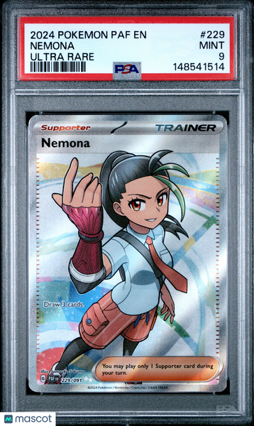 2024 Pokemon Paf EN-Paldean Fates Nemona Ultra Rare PSA 9 #229