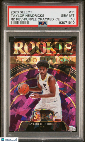 Taylor Hendricks - 2023 Panini Select Rookie Revolution RK Purple Cracked Ice PSA 10 /75