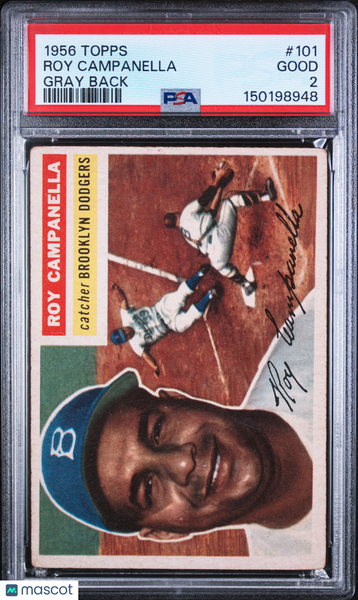 Roy Campanella - 1956 Topps Gray Back PSA 2