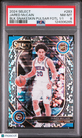 Jared Mccain - 2024 Panini Select BLK Snakeskin Pulsar Fotl PSA 8 Rookie 1/1
