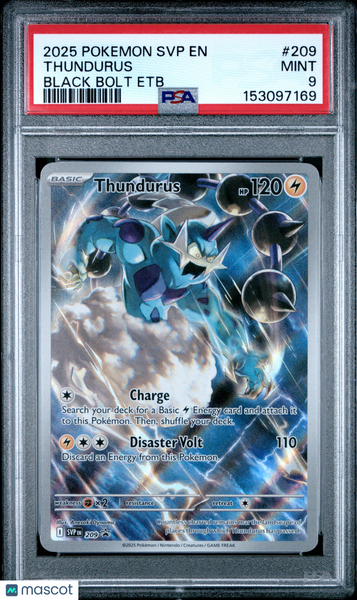 2025 Pokemon SVP EN-SV Black Star Promo Thundurus Black Bolt Etb PSA 9 #209