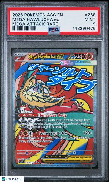 2026 Pokemon Asc EN-Ascended Heroes Mega Hawlucha EX Mega Attack Rare PSA 9 #268