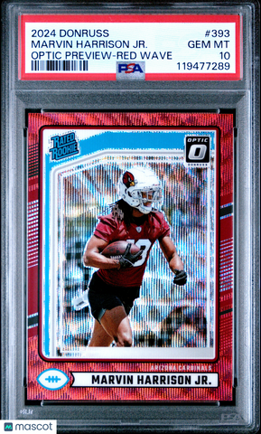 Marvin Harrison JR. - 2024 Panini Donruss Optic Preview Red Wave PSA 10