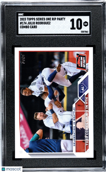 Julio Rodriguez - 2023 Topps Series One Rip Party Combo Card SGC 10