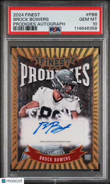 Brock Bowers - 2024 Topps Finest Prodigies Rookie Auto Autographs PSA 10