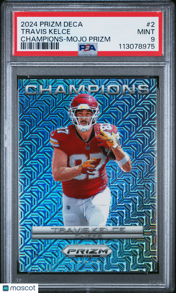 Travis Kelce - 2024 Panini Prizm Deca Champions Mojo PSA 9