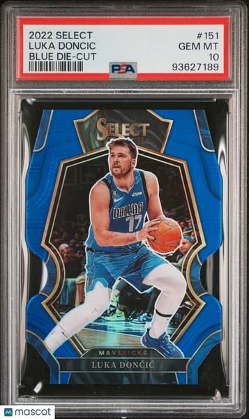 Luka Doncic - 2022 Panini Select Blue Die Cut #151 PSA 10