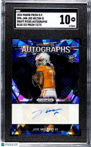 Joe Milton III - 2024 Panini Prizm Draft Picks Autos. Blue Ice SGC 10 /75