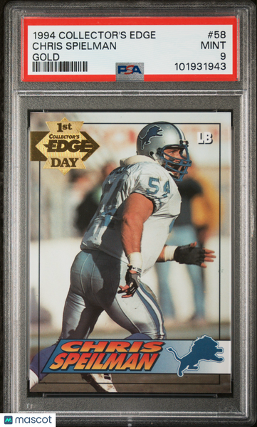 Chris Spielman - 1994 Collector's Edge Gold PSA 9