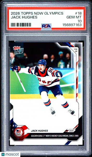 Jack Hughes - 2026 Topps Now 2026 Olympics PSA 10