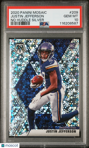 Justin Jefferson - 2020 Panini Mosaic No Huddle Silver PSA 10