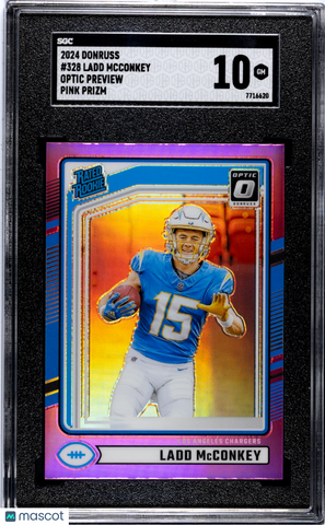 Ladd Mcconkey - 2024 Donruss Optic Preview Pink Prizm SGC 10
