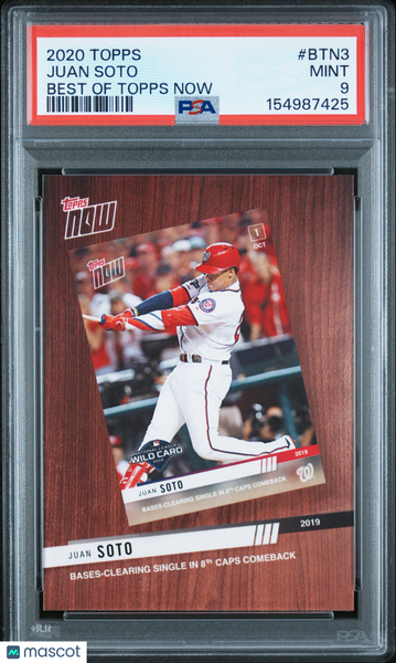 Juan Soto - 2020 Topps Best Of Topps Now BTN3 PSA 9