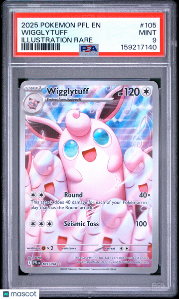 2025 Pokemon PFL EN-Phantasmal Flames Wigglytuff Illustration Rare PSA 9 #105