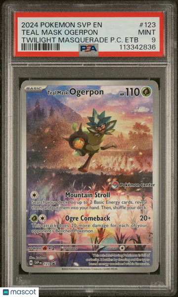2024 Pokemon Black Star Promo Teal Mask Ogerpon Twilight Masquerade PSA 9 #123