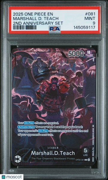 2025 One Piece English Version 2ND Anniversary Set Marshall D. Teach PSA 9 #081