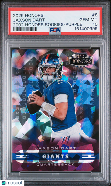 Jaxson Dart - 2025 Panini Honors 2002 Honors Rookies Purple PSA 10 4/12