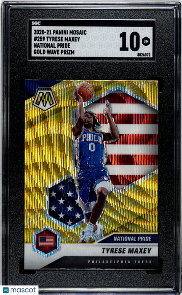 Tyrese Maxey - 2020 Panini Mosaic National Pride Gold Wave Prizm SGC 10