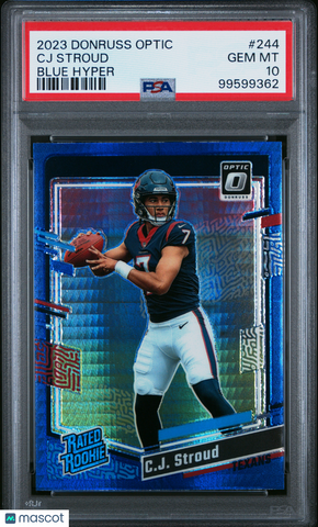 CJ Stroud - 2023 Panini Donruss Optic Blue Hyper PSA 10