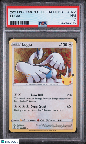 2021 Pokemon Celebrations Lugia PSA 7 #022