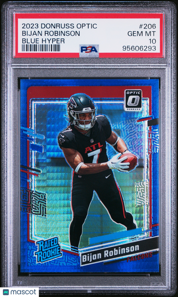 Bijan Robinson - 2023 Panini Donruss Optic Blue Hyper PSA 10