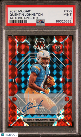 Quentin Johnston - 2023 Panini Mosaic Autograph Red PSA 9