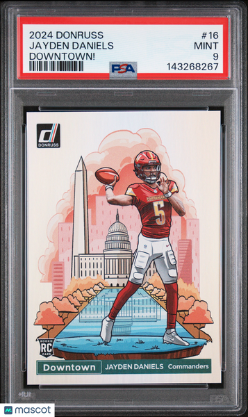 Jayden Daniels - 2024 Panini Donruss Downtown! PSA 9 Rookie