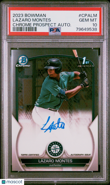 Lazaro Montes - 2023 Bowman Chrome Prospect Autographs PSA 10