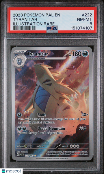 2023 Pokemon Pal EN-Paldea Evolved Tyranitar Illustration Rare PSA 8 #222